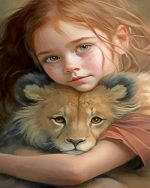 Little Girl And Lion Paint By Numbers