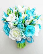 Aqua Blue Flower Paint By Numbers