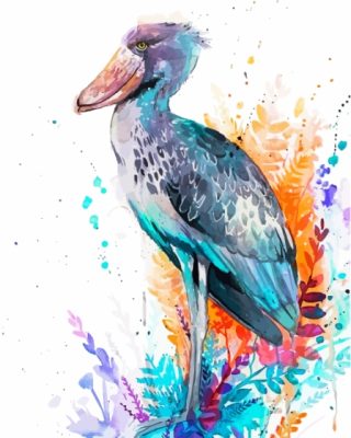 Splatter Shoebill Paint By Numbers
