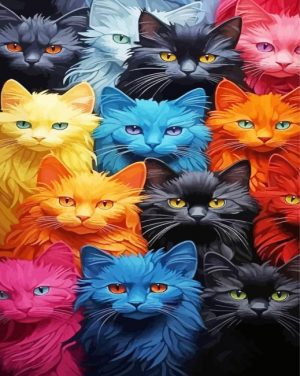 Colorful Cats Paint By Numbers