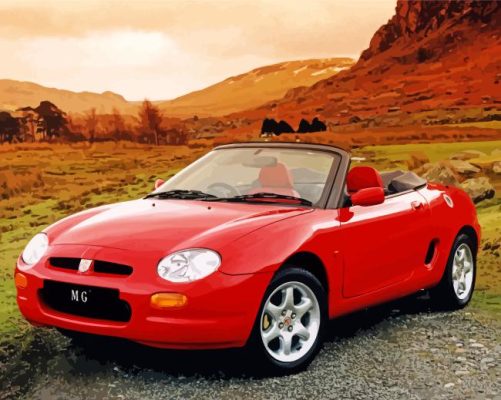 Red MGF Car Paint By Numbers