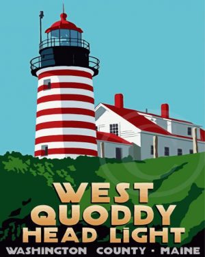 Quoddy Head Lighthouse Poster Paint By Numbers