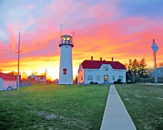 Chatham Lighthouse Sunset Paint By Numbers