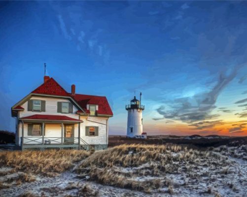 Race Point Lighthouse paint by number 