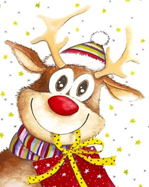 Christmas Reindeer Paint By Numbers