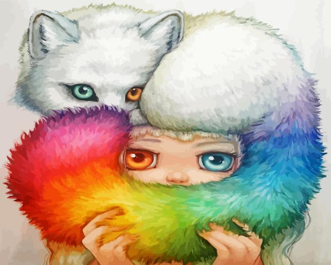 Fox And Girl Paint By Numbers