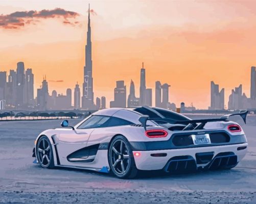 Koenigsegg Agera White Car Paint By Numbers 