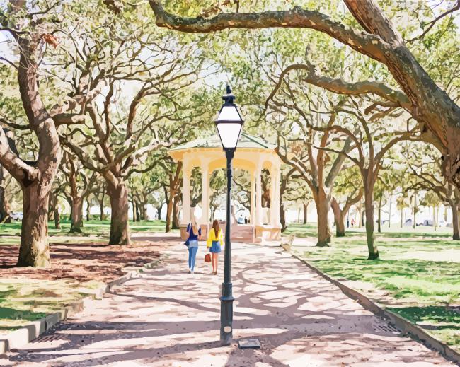 White Point Gardens Charleston Paint By Numbers