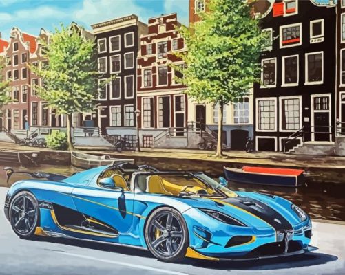 Blue Koenigsegg Agera Luxury Paint By Numbers