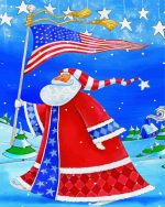 Patriotic Santa Paint By Numbers
