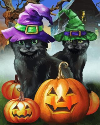 Spooky Kittens Halloween Paint By Numbers