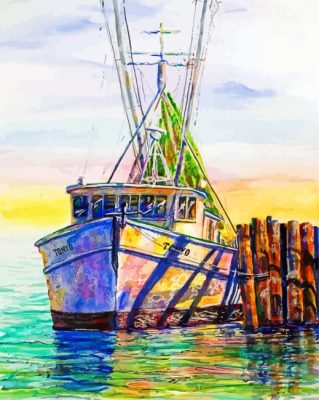 The Shrimp Boat Art Paint By Numbers