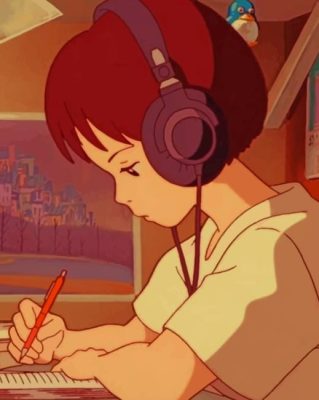 Shizuku Tsukishima Studying Paint By Numbers 