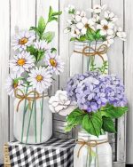 Checkered Mason Jars Paint By Numbers