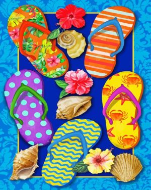 Tropical Flip Flops Paint By Numbers