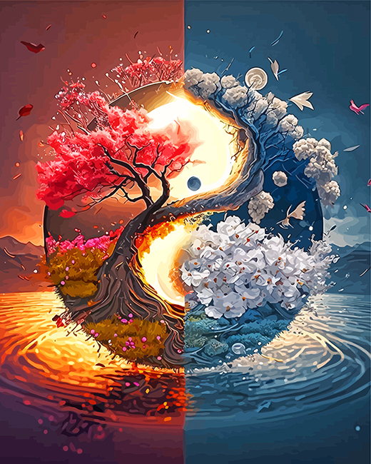 Yin And Yang Tree Paint By Numbers