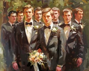 Groom With His Groomsmen Paint By Numbers