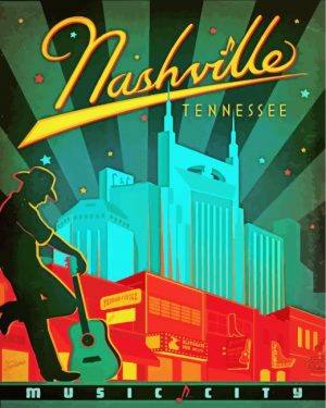 Nashville Music City Paint By Numbers art