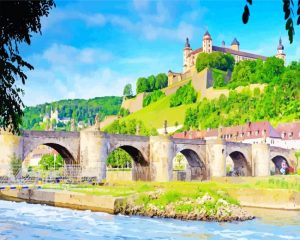 Old Main Bridge Wurzburg Paint By Numbers art