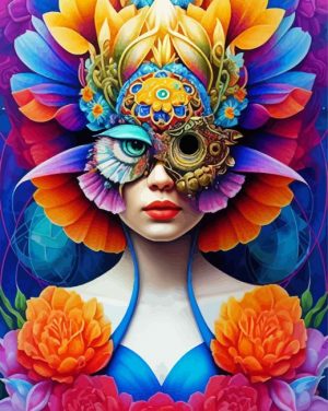 Abstract Floral Lady Paint By Numbers