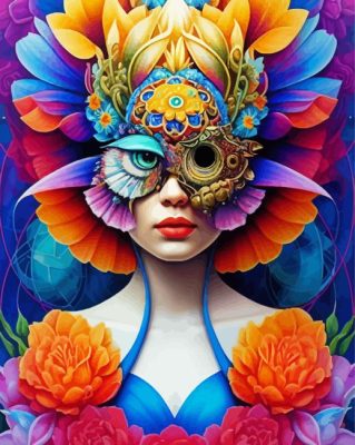 Abstract Floral Lady Paint By Numbers 
