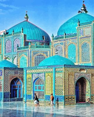 The Blue Mosque in Heart Paint By Numbers 
