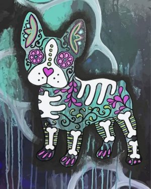 Sugar Skull Boston Terrier Paint By Number