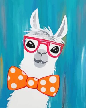Alpaca With Glasses Paint By Number
