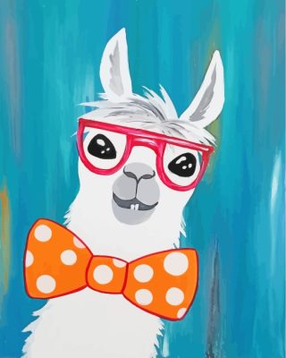 Alpaca With Glasses Paint By Number