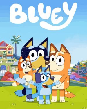 Bluey Cartoon Poster Paint By Numbers art