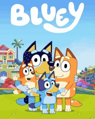 Bluey Cartoon Poster Paint By Numbers art