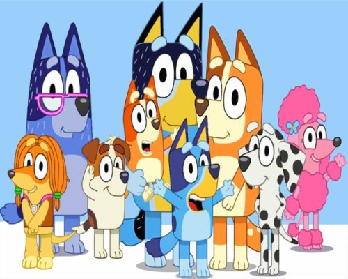 Bluey Cartoon Family Paint By Numbers