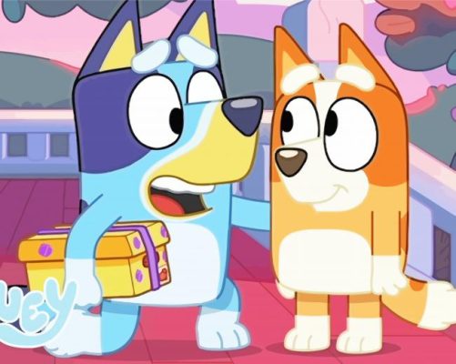 Bluey Bandit Bingo In Pool paint by number