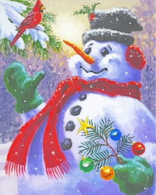 Christmas Snowman Paint By Number