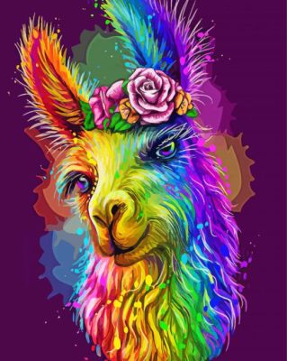 Colorful Alpaca Paint By Number art