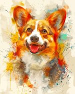 Corgi Splatter Paint By Number