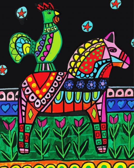 Dala Folk Art Paint By Number