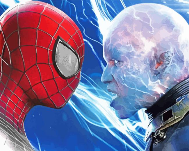 Electro Spider Man Marvel Paint By Number