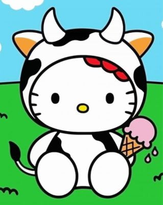 Hello Kitty Cow Paint By Number