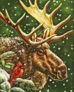 Moose In Winter Paint By Number