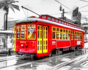 New Orleans Red Tram Paint By Number