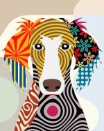 Saluki Dog Folk Art Paint By Number