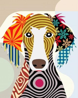 Saluki Dog Folk Art Paint By Number