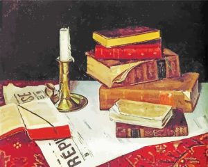 Still Life With Books And Candles Paint By Number