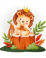 Cute Boho Lion Paint By Numbers art