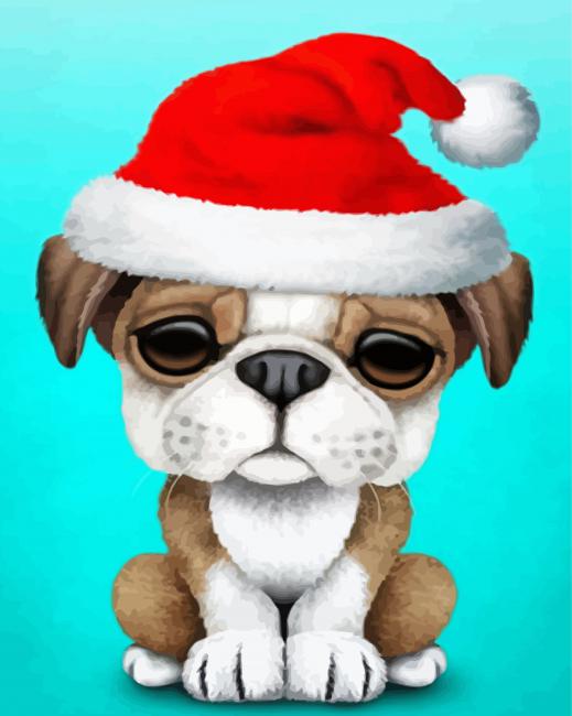 Aesthetic Santa Puppy Paint By Number