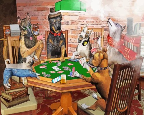 Aesthetic Dogs Playing Poker Paint By Number
