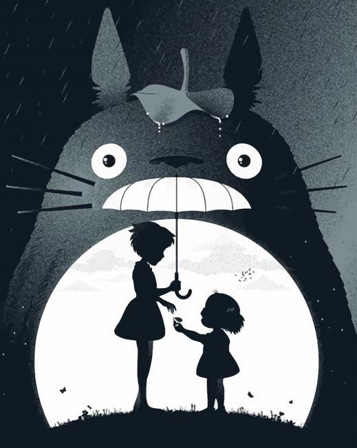 Black And White My Neighbor Totoro Paint By Number