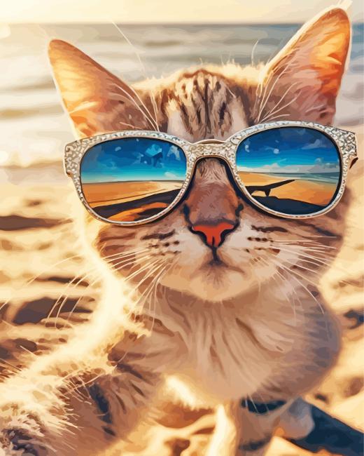Cat Taking a Selfie Paint By Number