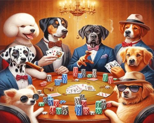 Classy Dogs Playing Poker Paint By Number
